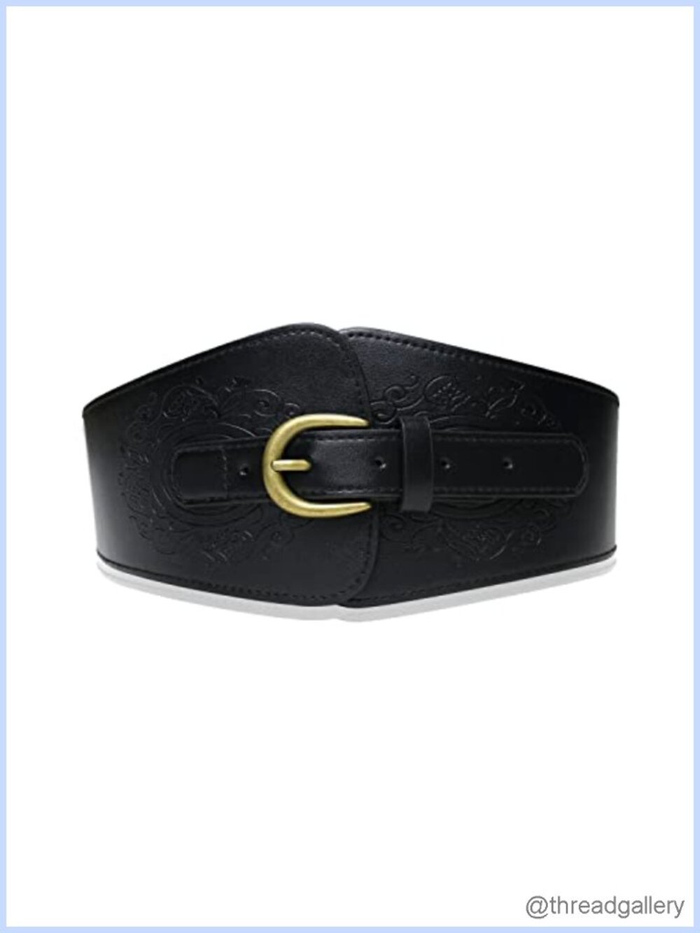 Women's Leather Corset Belt Wide Waist Cincher with Adjustable Lacing